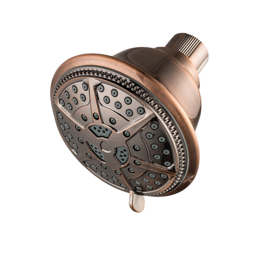 Ukoke High Pressure Fixed Mount Shower Head with 5 Spray Settings, Bronze