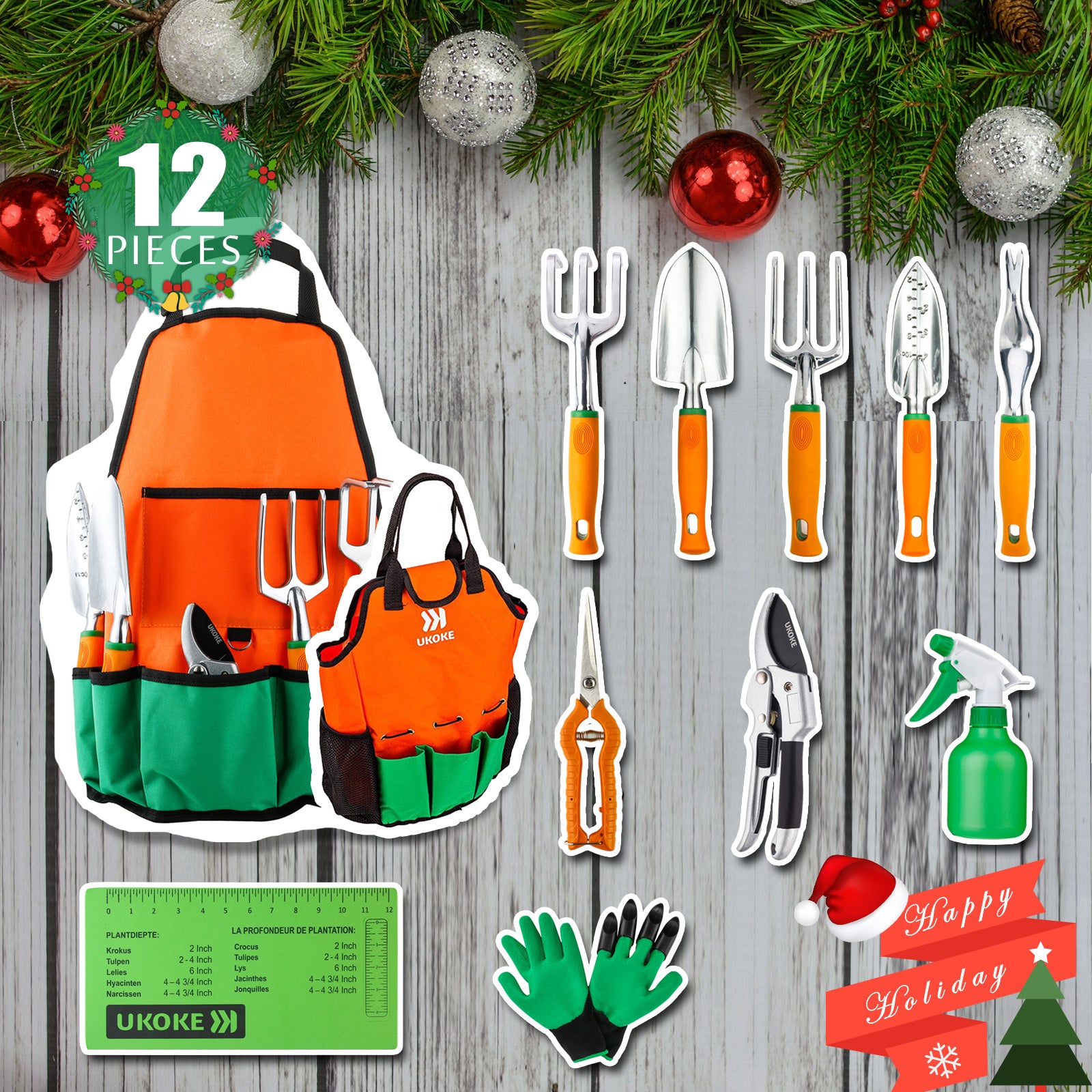 garden tool box set Garden Tool Set | Aluminum Garden Tool Kit & Gardening Apron