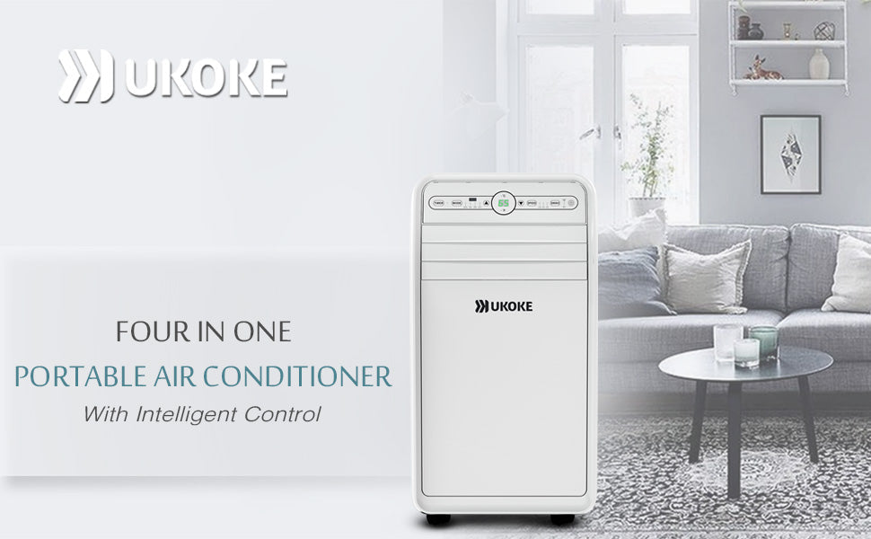 Four-in-one portable air conditioner with intelligent control in modern living room