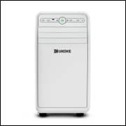 Portable air conditioner unit with control panel and wheels, smart home appliance