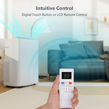 Ukoke USPA0112 8150 Btu/h 4-in-1 Compact Bedroom Room Climate Control Whisper Quiet Portable air Conditioner Energy efficient Cooling System Unit with dehumidifier, White