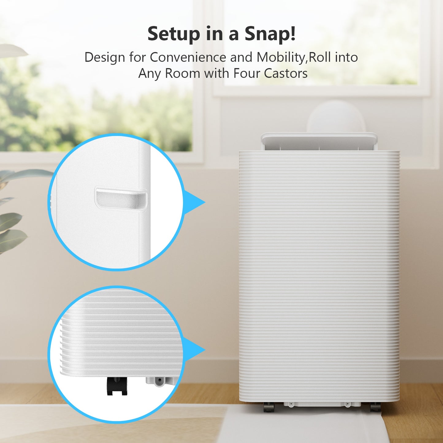 Ukoke USPA0112 8150 Btu/h 4-in-1 Compact Bedroom Room Climate Control Whisper Quiet Portable air Conditioner Energy efficient Cooling System Unit with dehumidifier, White