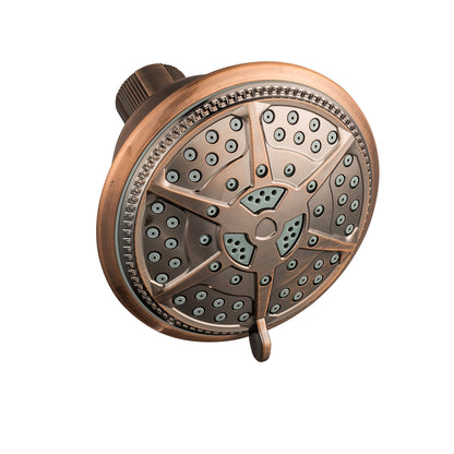 Ukoke High Pressure Fixed Mount Shower Head with 5 Spray Settings, Bronze