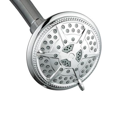 Ukoke High Pressure Fixed Mount Shower Head with 5 Spray Settings, Chrome