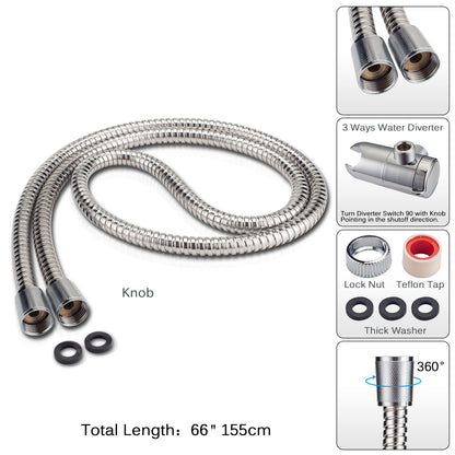 Ukoke Shower Head, 2 in 1 handheld Shower & Fixed Shower head Combo, High Pressure 24 Function Rainfall Chrome Face