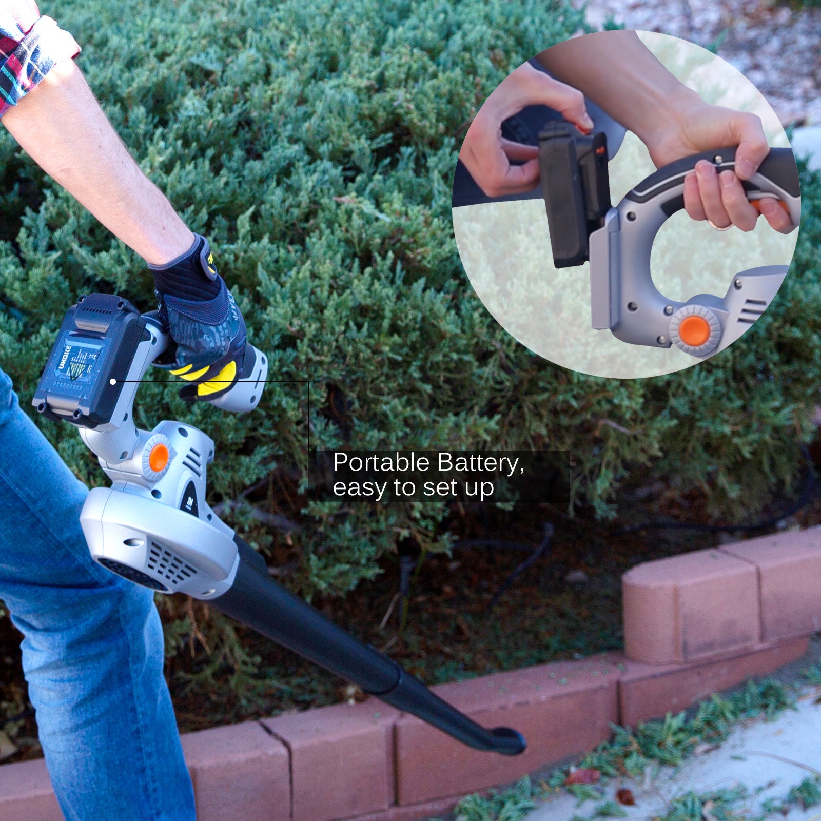 Buy Cordless Electric Power Leaf Blower with 20V 2A Battery Charger UKOKE