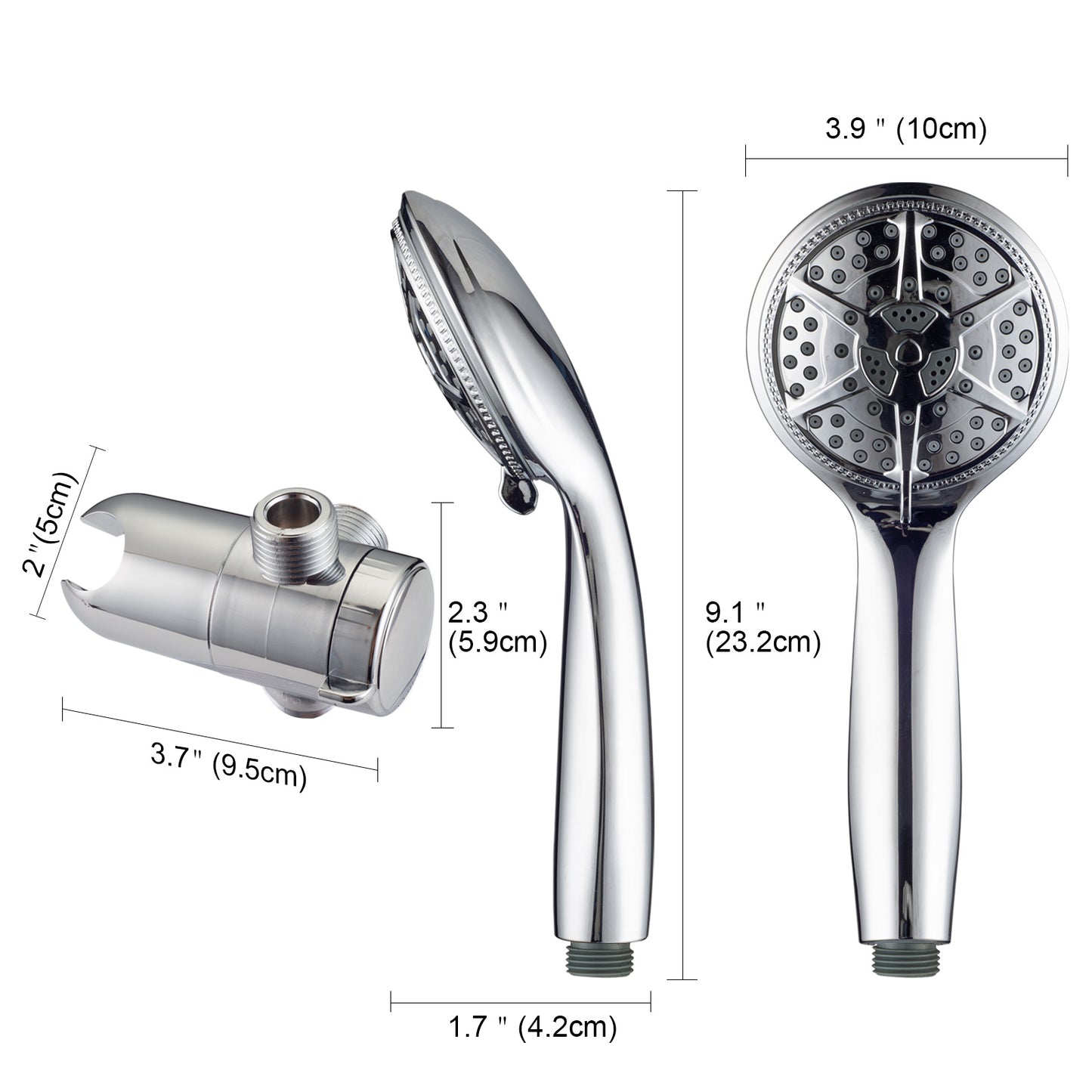 Ukoke Shower Head, 2 in 1 handheld Shower & Fixed Shower head Combo, High Pressure 24 Function Rainfall Chrome Face