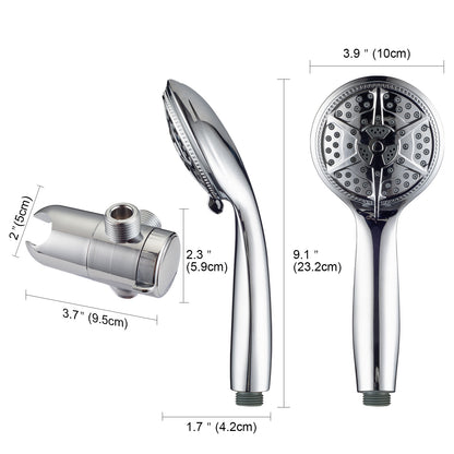 Ukoke Shower Head, 2 in 1 handheld Shower & Fixed Shower head Combo, High Pressure 24 Function Rainfall Chrome Face