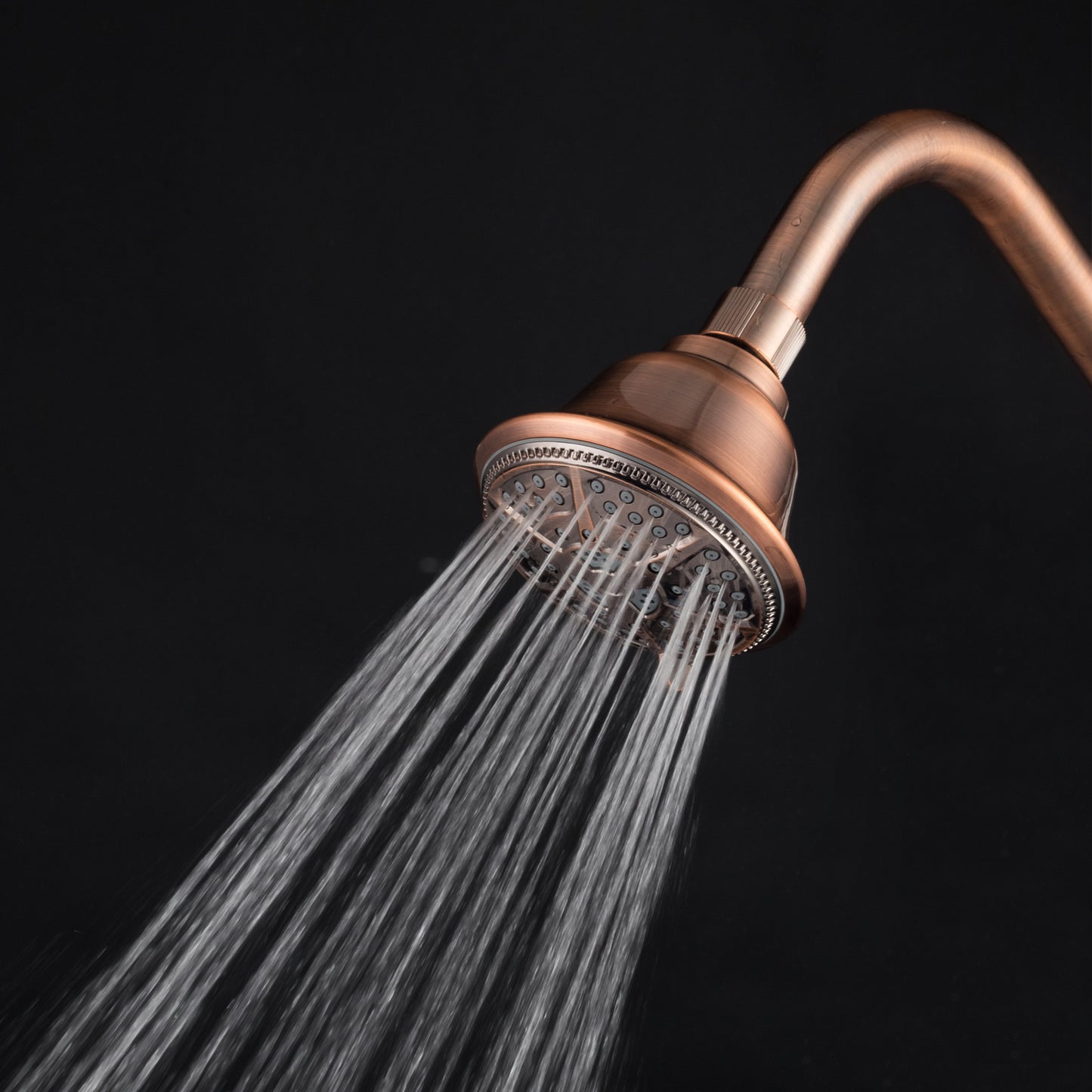 Ukoke High Pressure Fixed Mount Shower Head with 5 Spray Settings, Bronze
