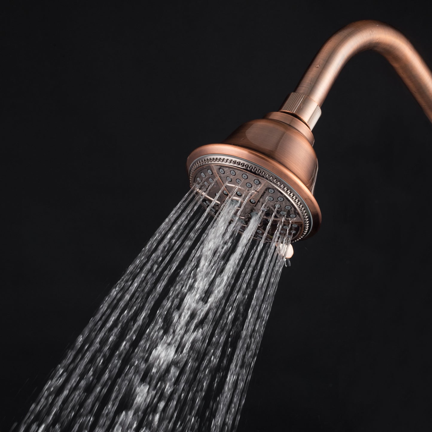 Ukoke High Pressure Fixed Mount Shower Head with 5 Spray Settings, Bronze