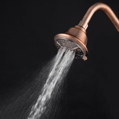 Ukoke High Pressure Fixed Mount Shower Head with 5 Spray Settings, Bronze