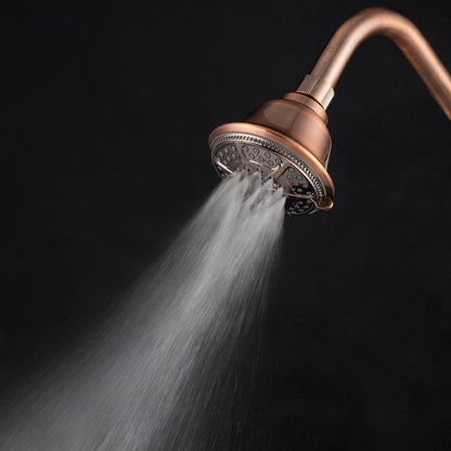 Ukoke High Pressure Fixed Mount Shower Head with 5 Spray Settings, Bronze