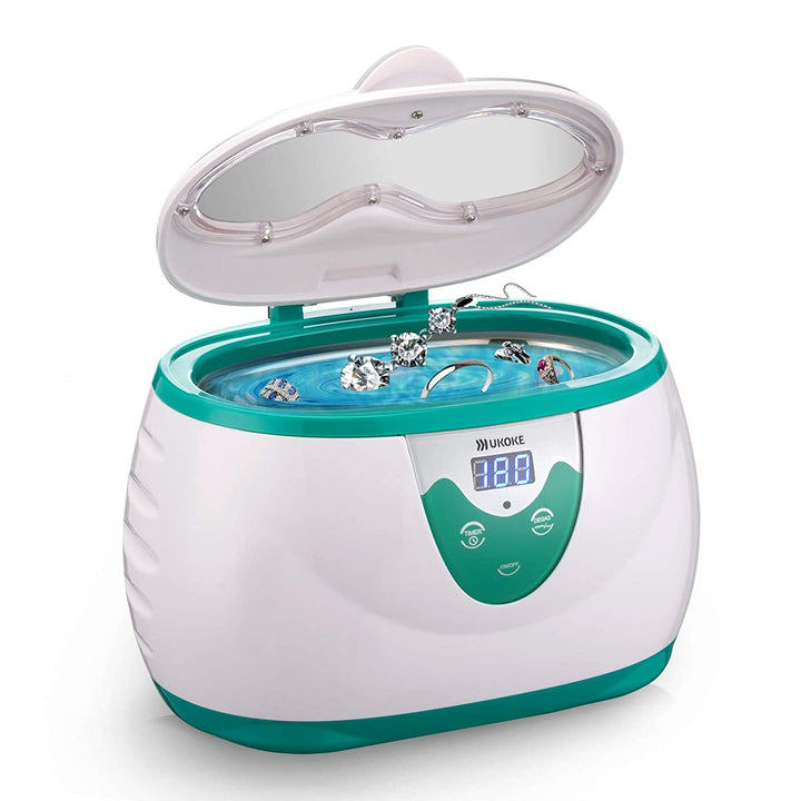 Ukoke Ultrasonic Jewelry Cleaner With Timer, 0.6L, Green