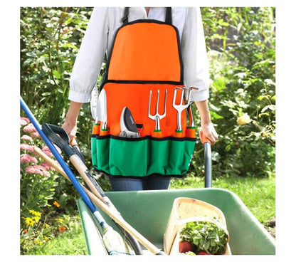 Ukoke 12 Pieces Aluminum Garden Tool Kit & Gardening Apron with Storage Pocket