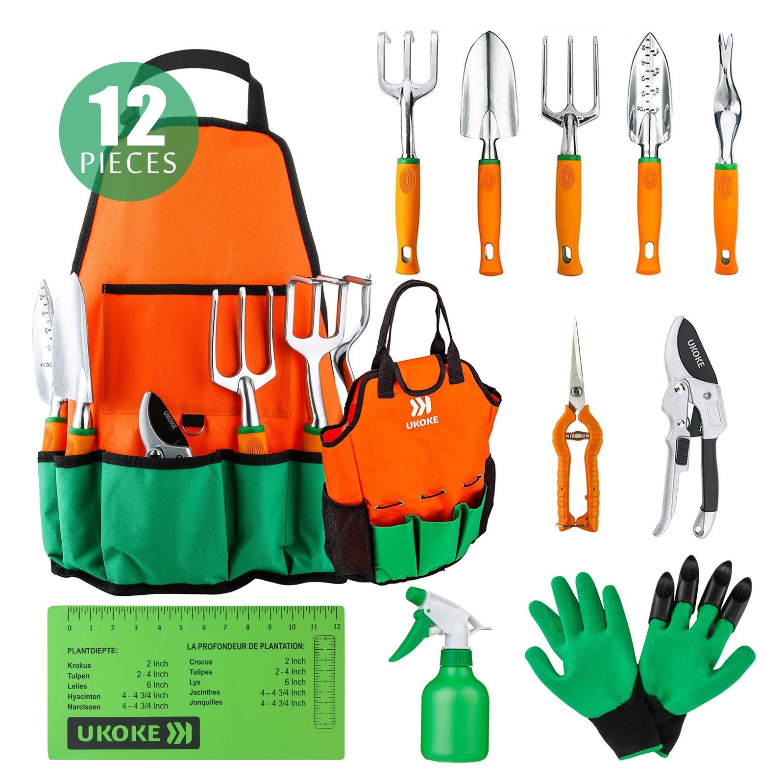garden tools set Garden Tool Set | Aluminum Garden Tool Kit & Gardening Apron