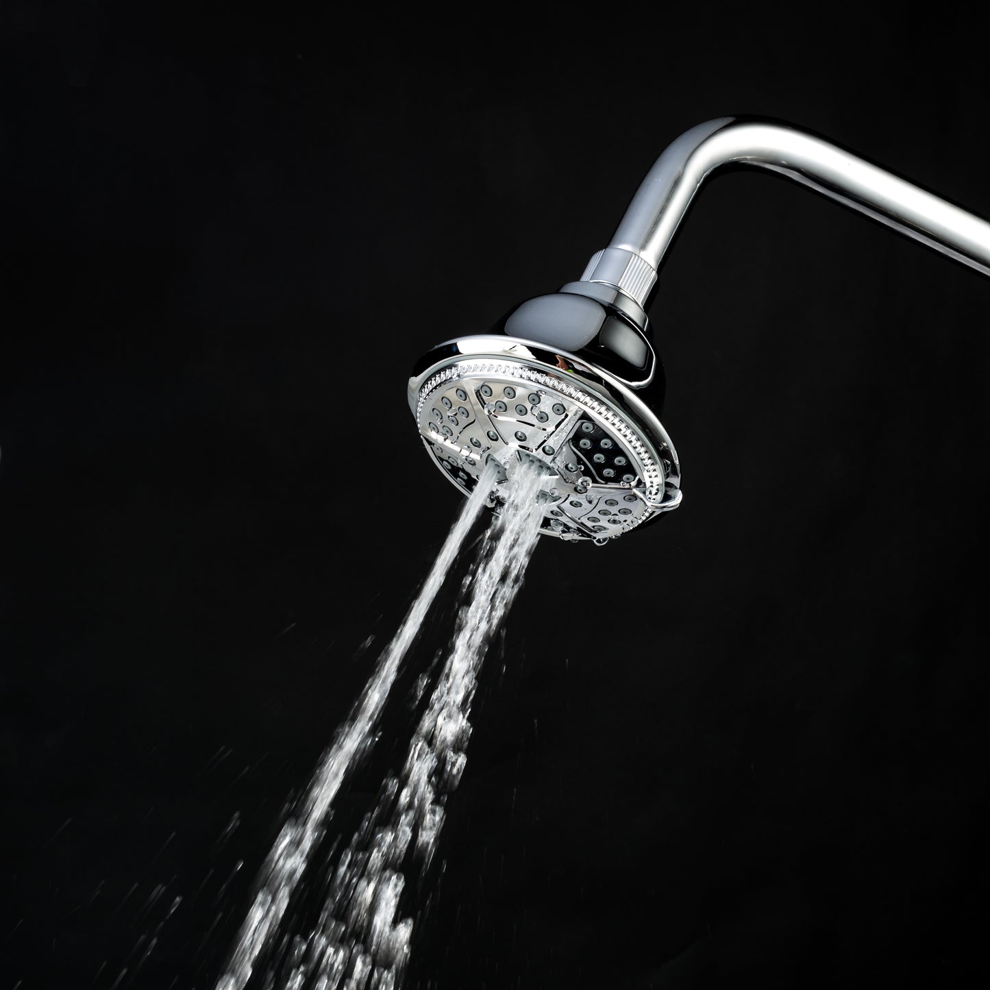 Ukoke High Pressure Fixed Mount Shower Head with 5 Spray Settings, Chrome