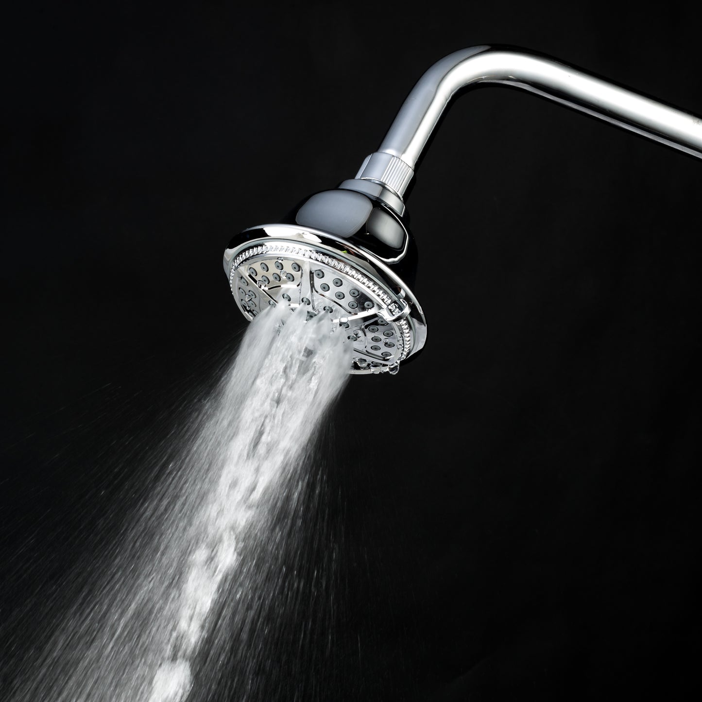 Ukoke High Pressure Fixed Mount Shower Head with 5 Spray Settings, Chrome