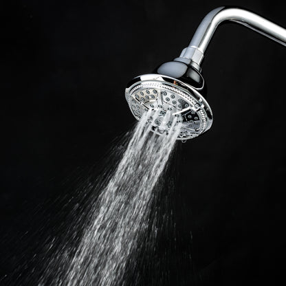 Ukoke High Pressure Fixed Mount Shower Head with 5 Spray Settings, Chrome