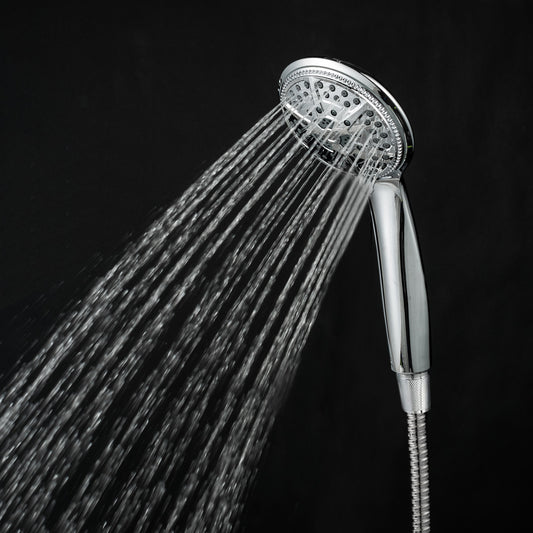 Ukoke High Pressure Hand Held Shower Head and Hose with 5 Spray Settings, Chrome