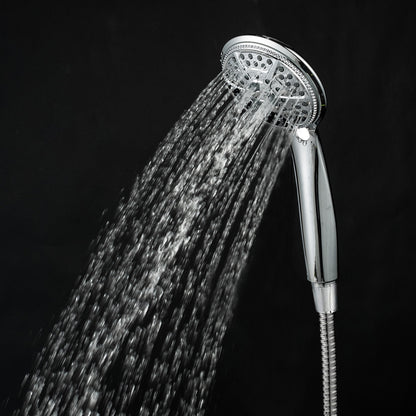 Ukoke High Pressure Hand Held Shower Head and Hose with 5 Spray Settings, Chrome