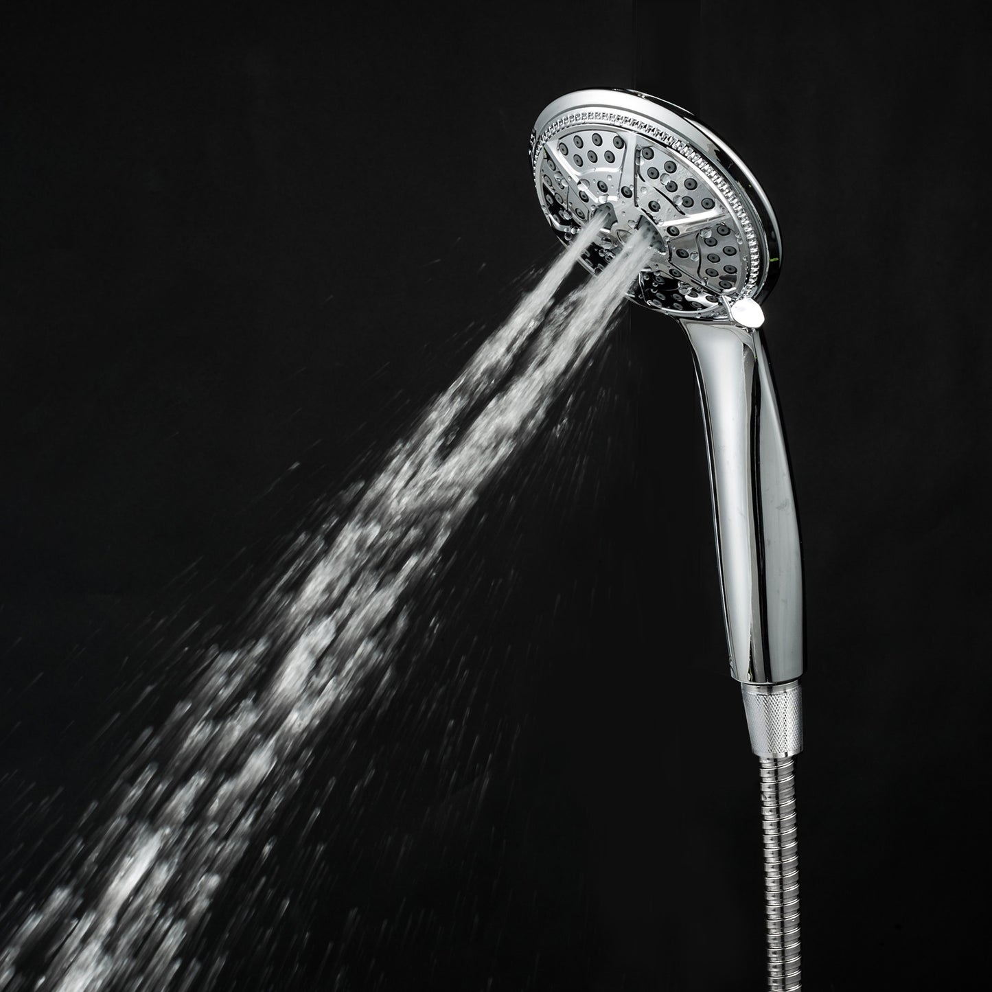 Ukoke High Pressure Hand Held Shower Head and Hose with 5 Spray Settings, Chrome