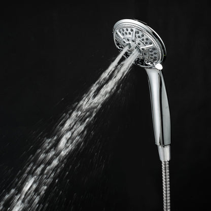 Ukoke High Pressure Hand Held Shower Head and Hose with 5 Spray Settings, Chrome