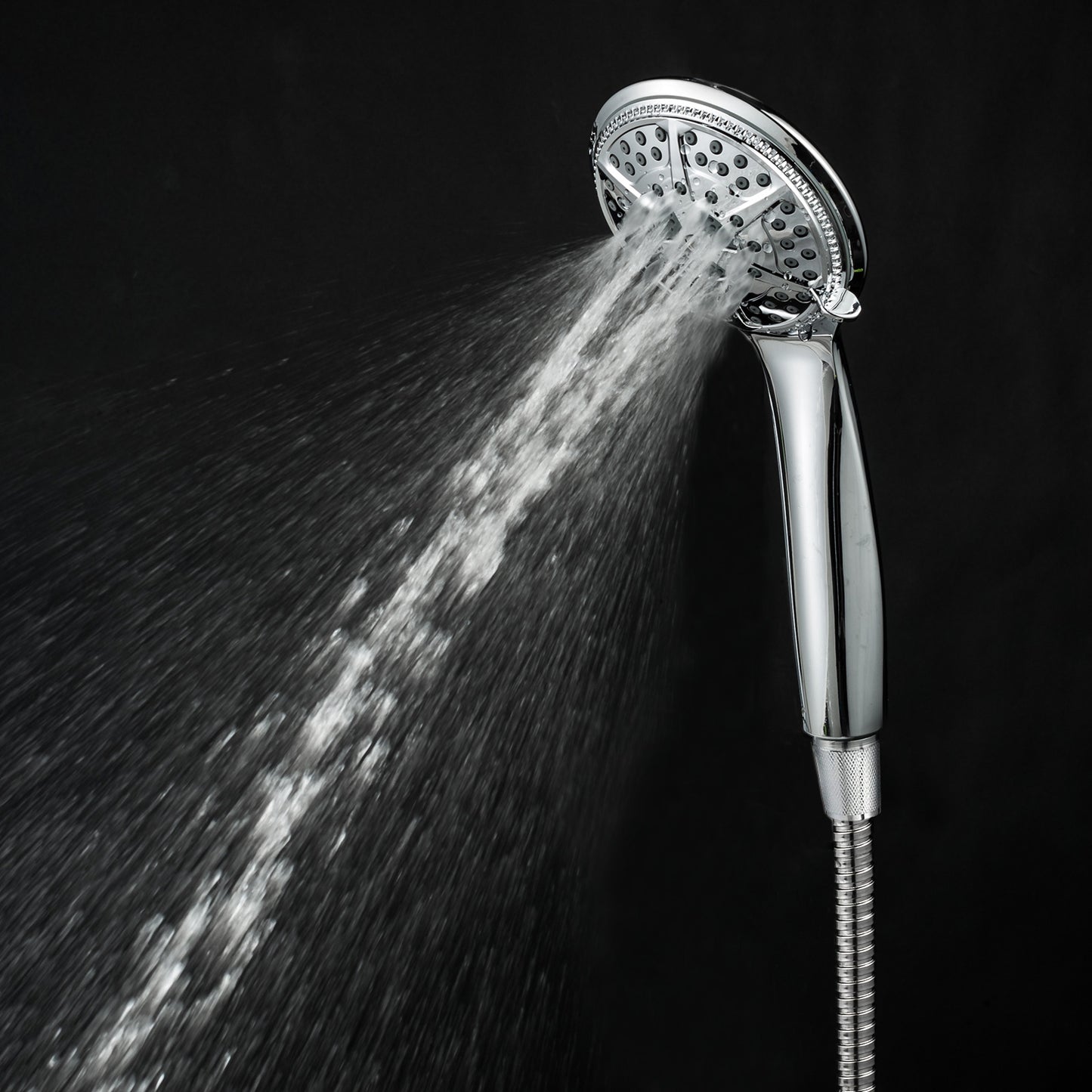 Ukoke High Pressure Hand Held Shower Head and Hose with 5 Spray Settings, Chrome