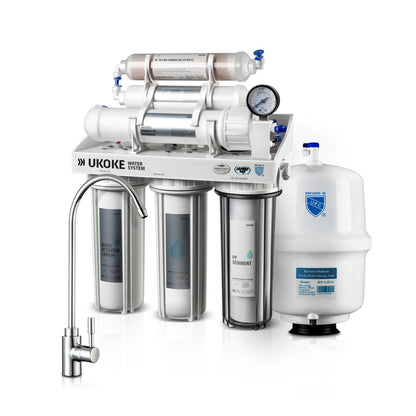 Ukoke RO8-L 6 Stage Reverse Osmosis Water Filtration System, 75 GPD