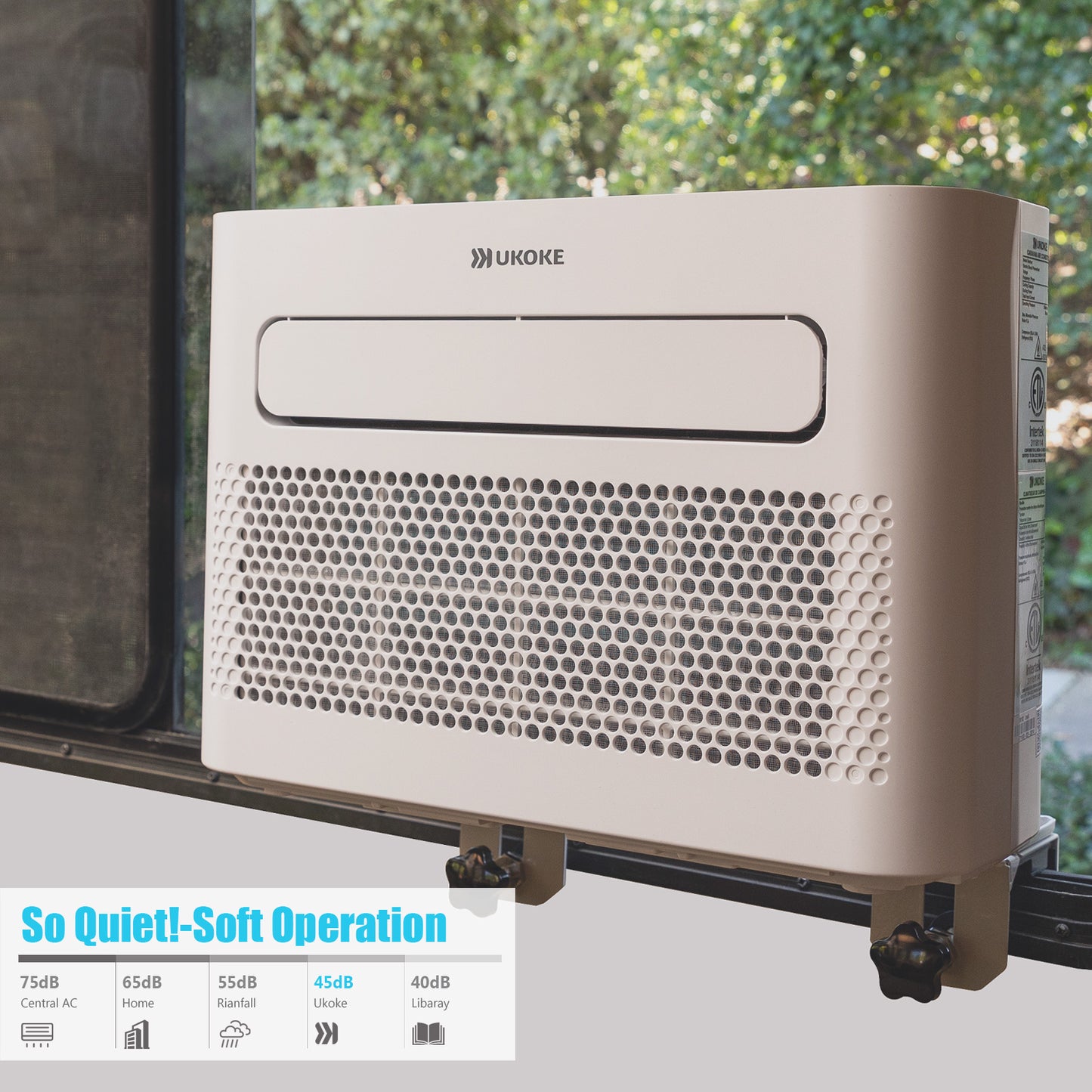 Ukoke USPC06C Caravan Window Air Conditioner, Cools up to 200 Sq.Ft,Works with Alexa, 6500 BTU