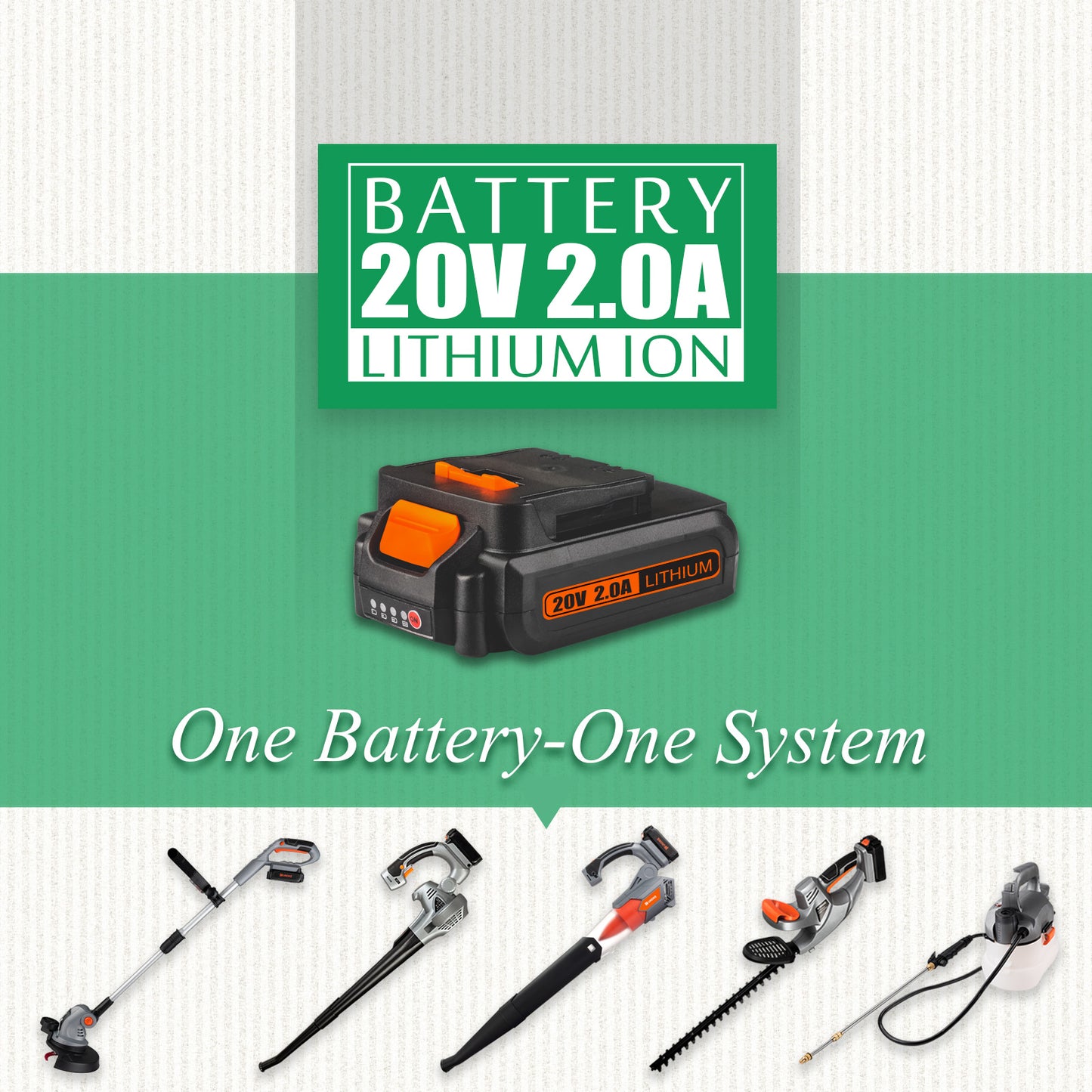 Ukoke 20V Cordless Leaf Blower- 2.0 Ah Brushless Leaf Blower Lithium Battery and Charger Included